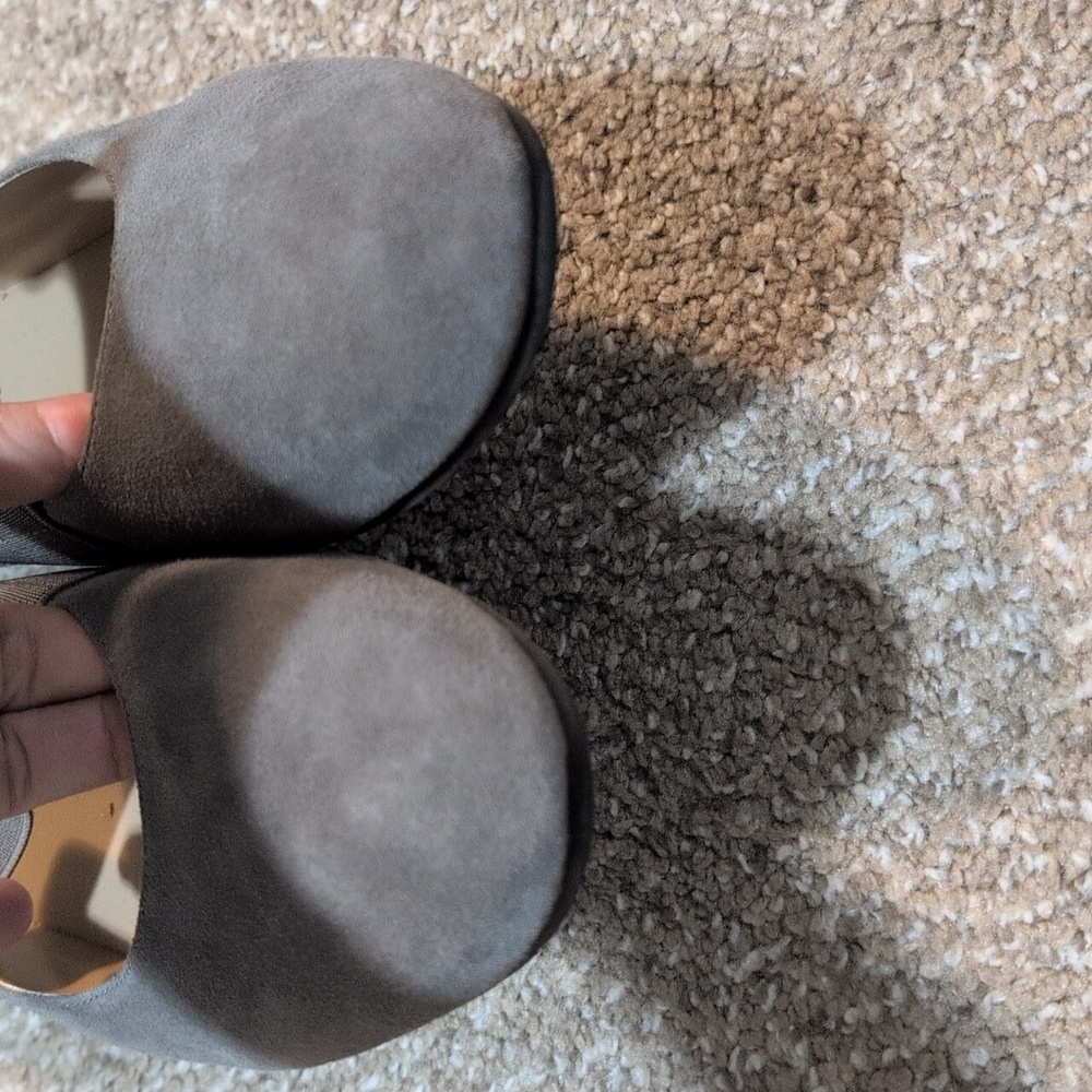 Vaneli Suede Wedge Pearl Taupe Leather 9 Mary Jane - Picture 5 of 14